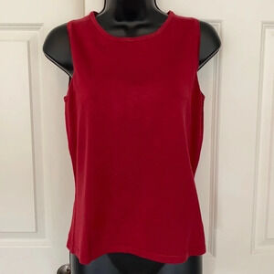 Kate Hill sleeveless tank sweater size medium petite maroon red